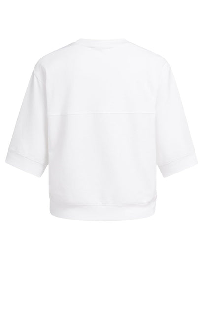 YAYA Kurzärmeliges Rippshirt Weiß