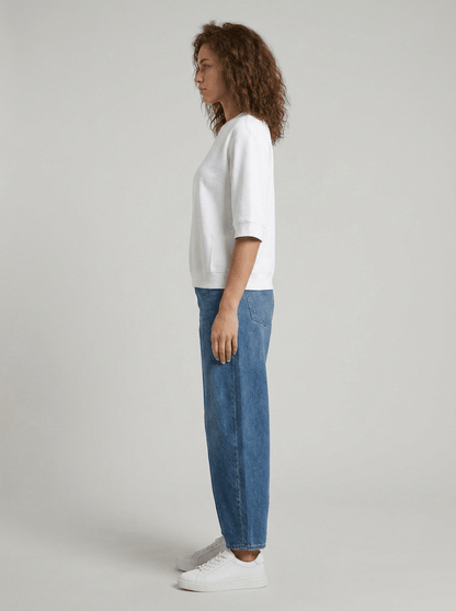 YAYA Kurzärmeliges Rippshirt Weiß
