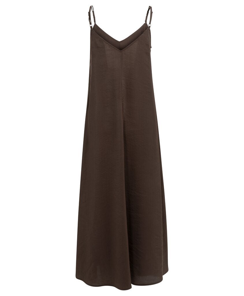 YAYA Langes Trägerkleid mit V-Ausschnitt AUBERGINE PURPLE