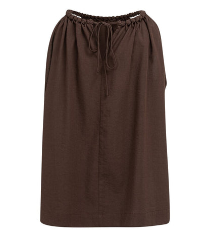 YAYA Neckholder-Top mit geflochtenem Ausschnitt und Bindedetail AUBERGINE PURPLE