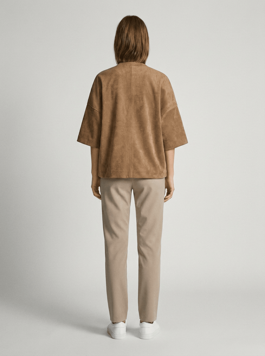 YAYA Oversize-Jacke aus Velourslederimitat Braun