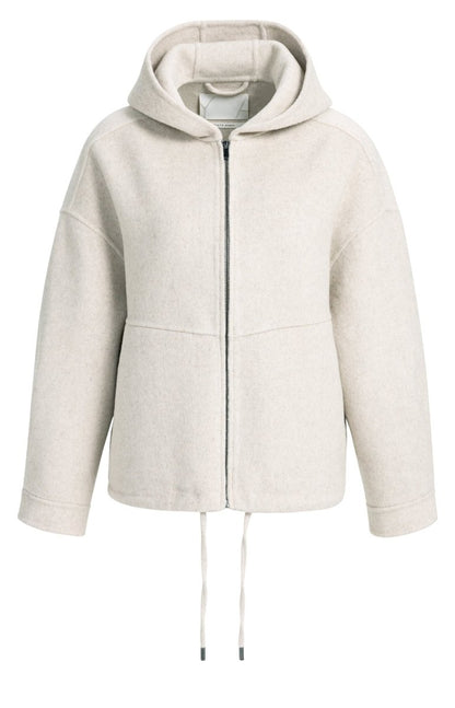 YAYA Oversize-Jacke aus Wollmix mit Kapuze Pure Cashmere Grau Melange