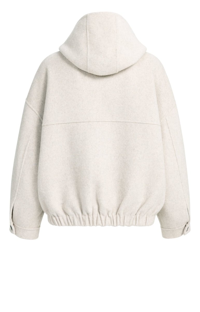 YAYA Oversize-Jacke aus Wollmix mit Kapuze Pure Cashmere Grau Melange