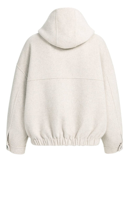 YAYA Oversize-Jacke aus Wollmix mit Kapuze Pure Cashmere Grau Melange
