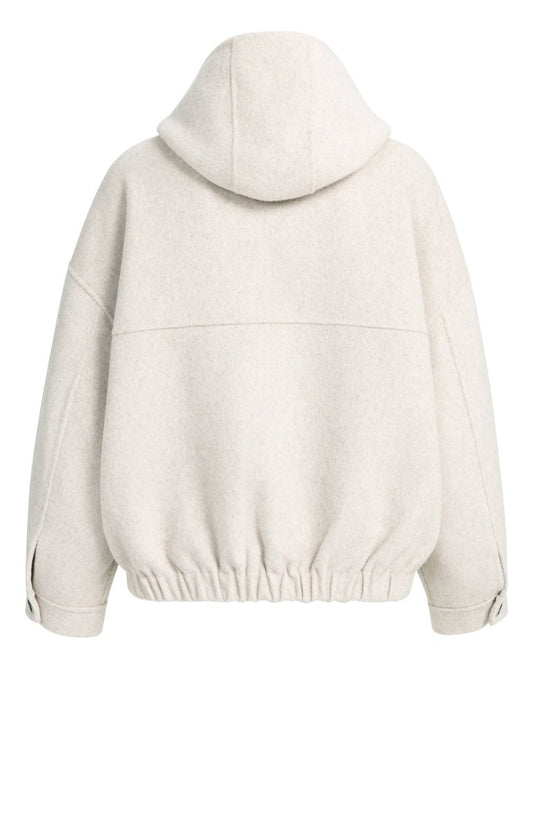 YAYA Oversize-Jacke aus Wollmix mit Kapuze Pure Cashmere Grau Melange