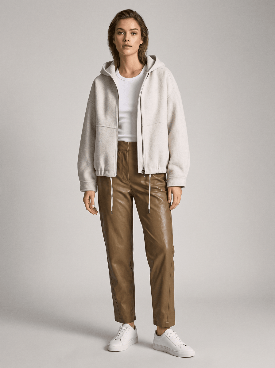YAYA Oversize-Jacke aus Wollmix mit Kapuze Pure Cashmere Grau Melange
