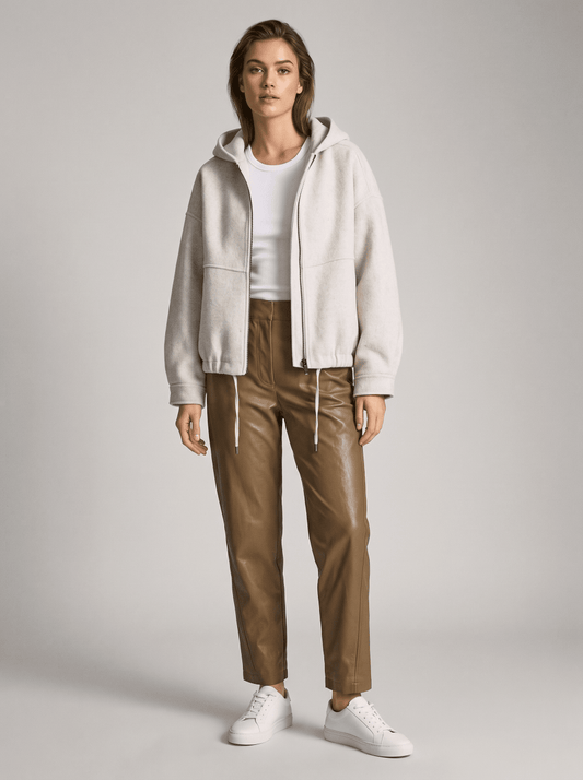 YAYA Oversize-Jacke aus Wollmix mit Kapuze Pure Cashmere Grau Melange