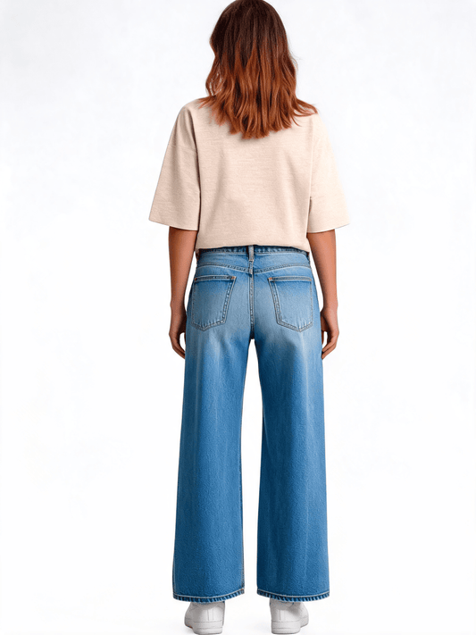 YAYA Oversized Feinstrick-T-Shirt mit halblangen Ärmeln Beige