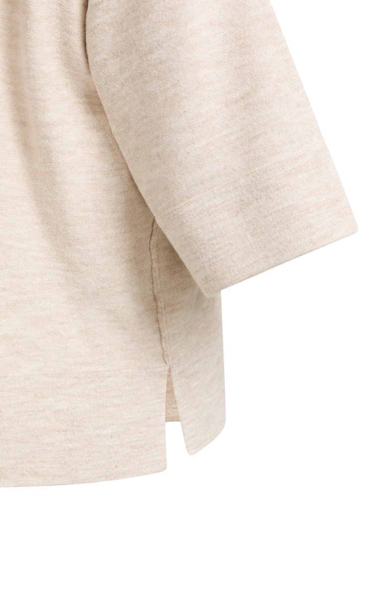 YAYA Oversized Feinstrick-T-Shirt mit halblangen Ärmeln Rosa