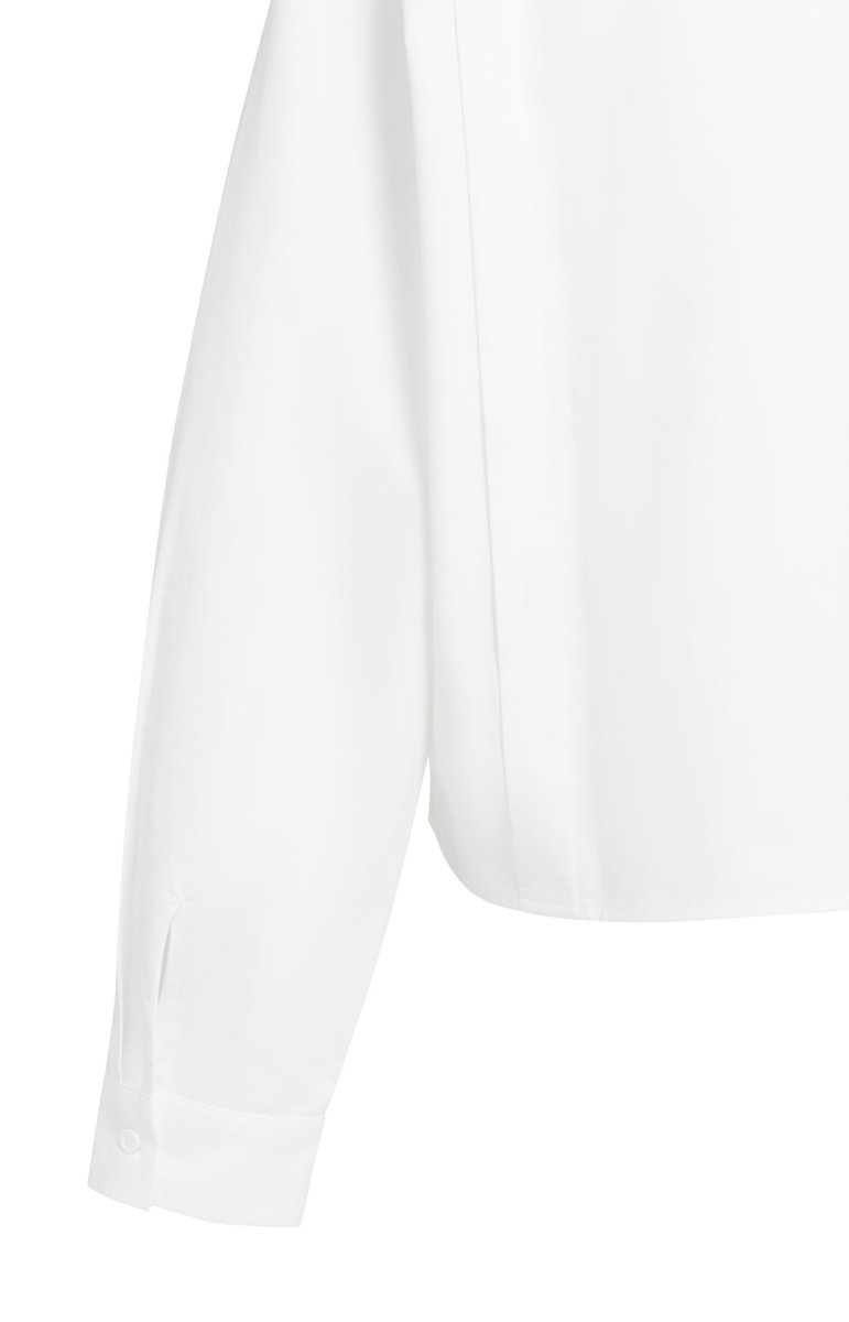 YAYA Popeline-Bluse mit verstellbarem Saum und langen Ärmeln Weiß