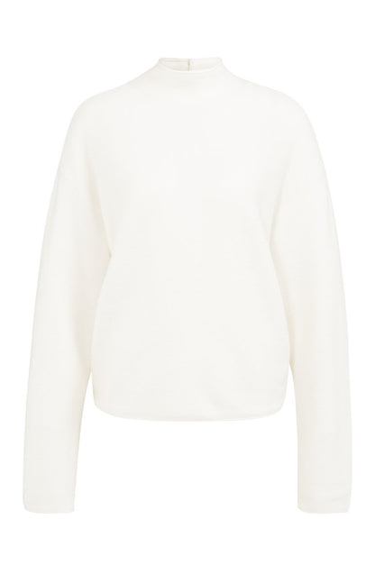 YAYA Pullover mit buttoned back SNOWFALL WHITE