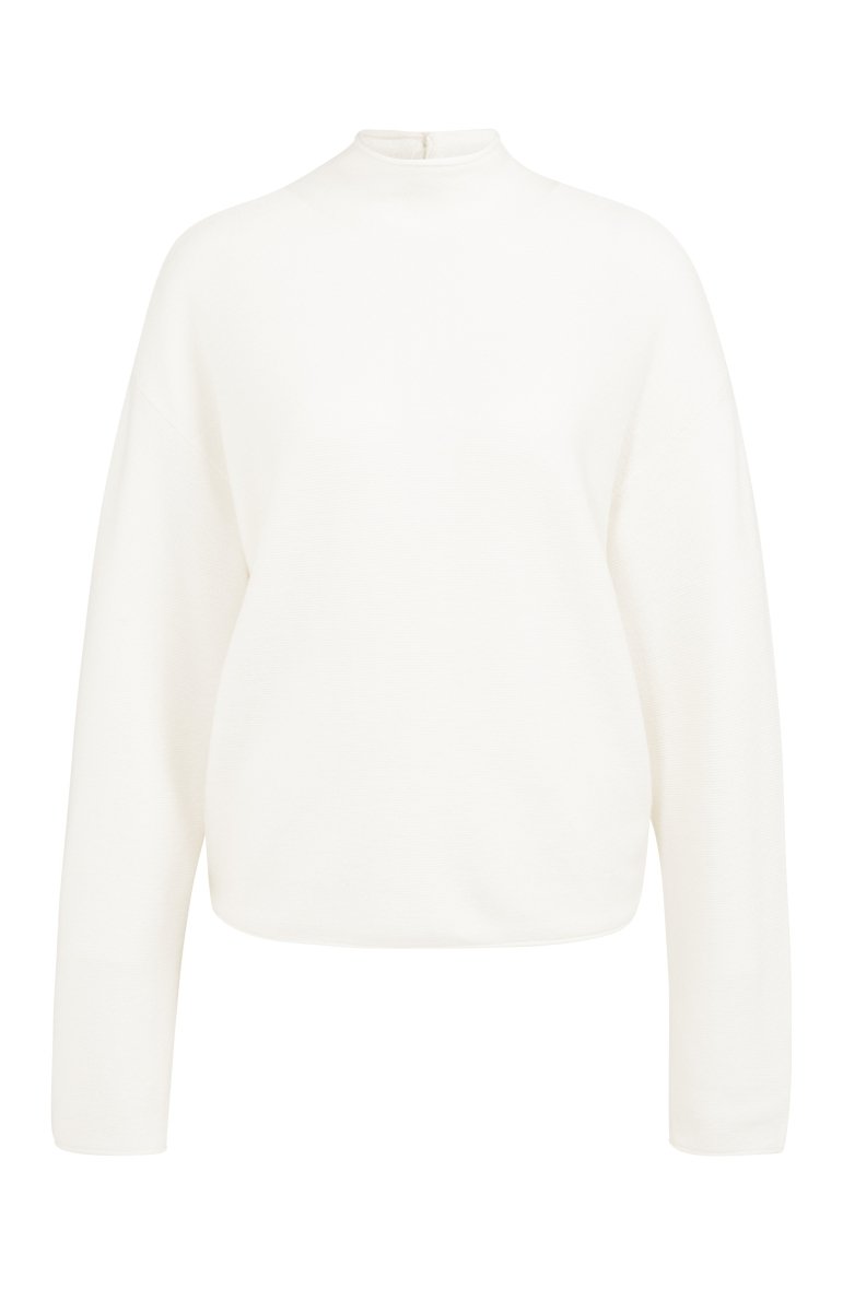 YAYA Pullover mit buttoned back SNOWFALL WHITE