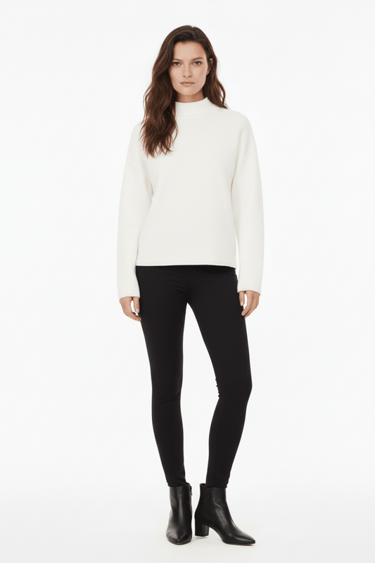 YAYA Pullover mit buttoned back SNOWFALL WHITE