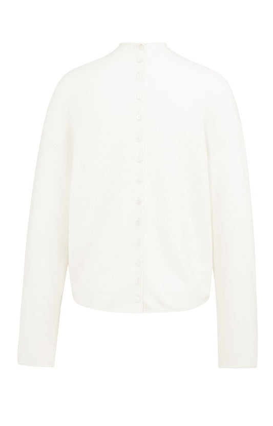 YAYA Pullover mit buttoned back SNOWFALL WHITE