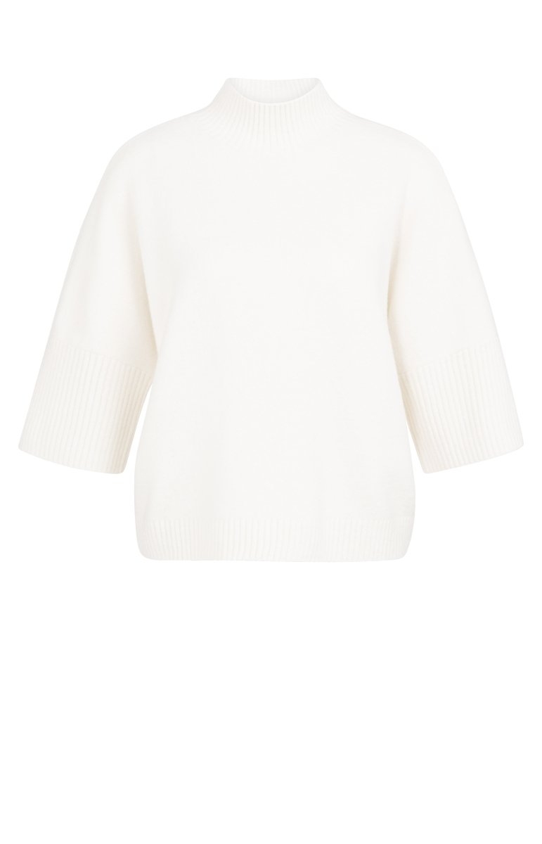 YAYA Pullover mit Rippärmeln SNOWFALL WHITE MELANGE
