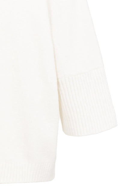 YAYA Pullover mit Rippärmeln SNOWFALL WHITE MELANGE