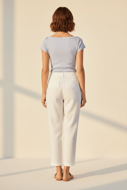 YAYA Ribbed top mit boatneck ICE BLUE
