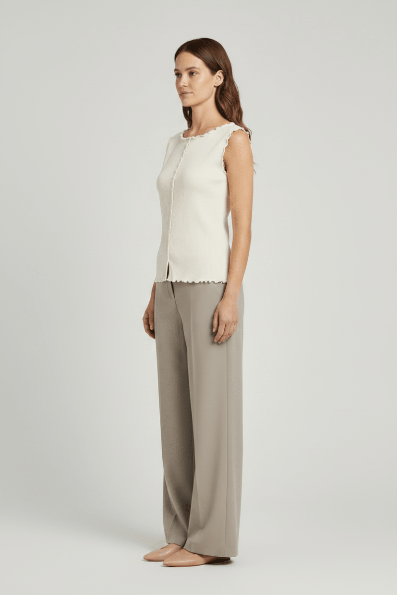 YAYA Sleeveless top mit small butt CREME BEIGE MELANGE