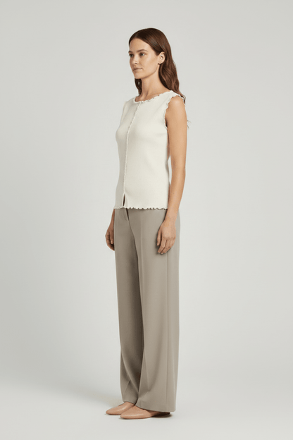 YAYA Sleeveless top mit small butt CREME BEIGE MELANGE