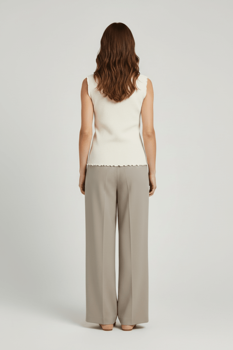 YAYA Sleeveless top mit small butt CREME BEIGE MELANGE