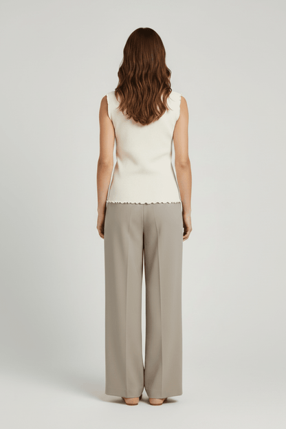 YAYA Sleeveless top mit small butt CREME BEIGE MELANGE
