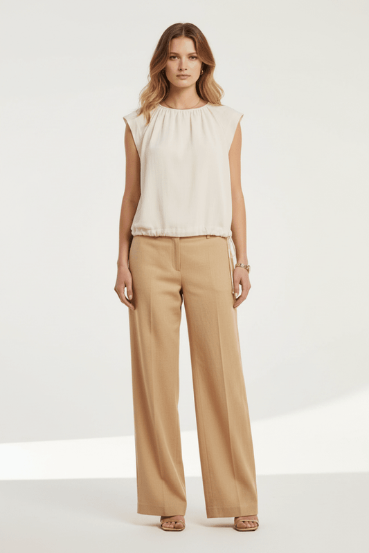 YAYA Sleeveless top mit tube colla CLOUD CREME WHITE