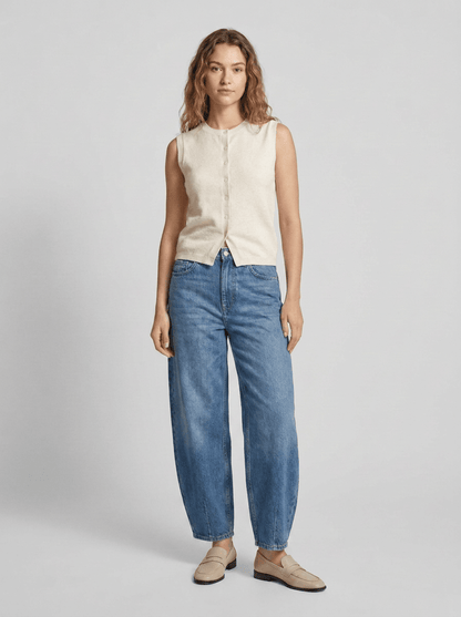 YAYA Strick-Spencer mit Knopfverschluss Creme
