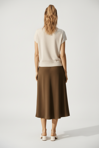 YAYA Strickjacke mit kurzen Ärmeln und Frontknöpfen Beige Melange