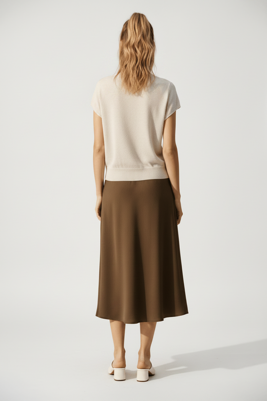 YAYA Strickjacke mit kurzen Ärmeln und Frontknöpfen Beige Melange