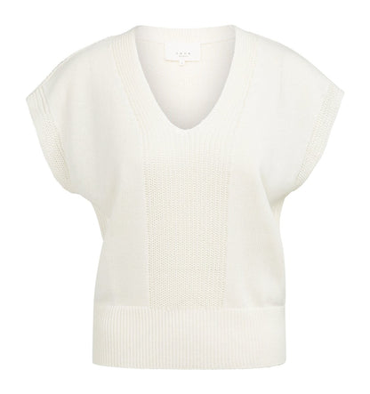 YAYA Strukturierter Pullover mit V-Ausschnitt MILK BEIGE MELANGE