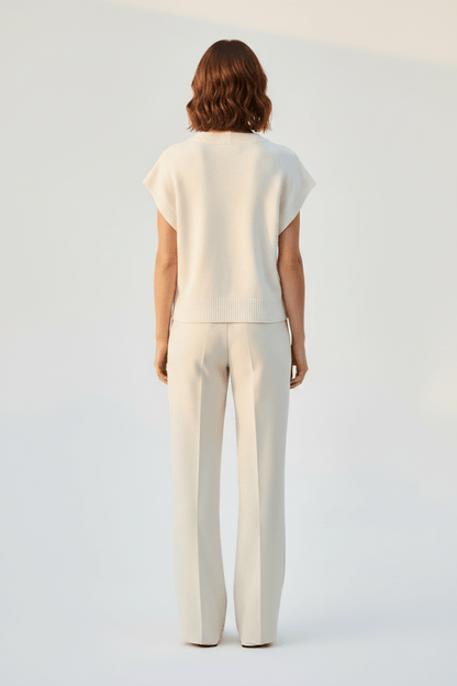 YAYA Strukturierter Pullover mit V-Ausschnitt MILK BEIGE MELANGE