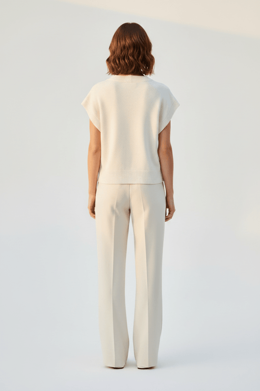 YAYA Strukturierter Pullover mit V-Ausschnitt MILK BEIGE MELANGE