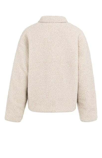 YAYA Teddy Jacke mit Brusttasche HEATHER GREY