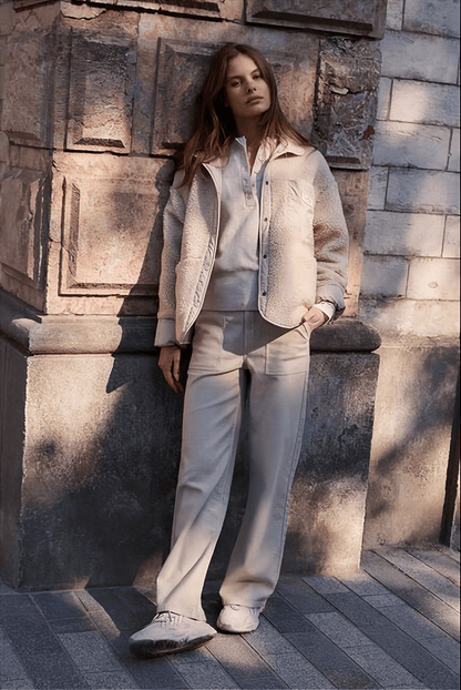 YAYA Teddy Jacke mit Brusttasche HEATHER GREY