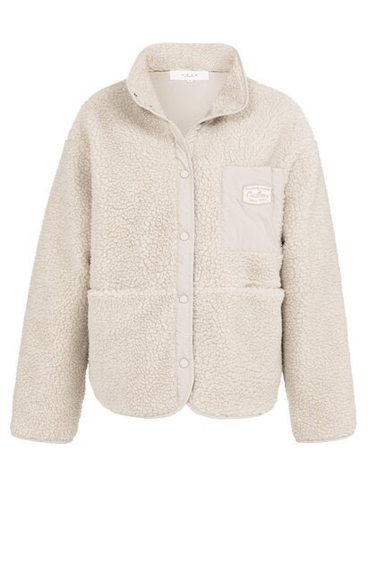 YAYA Teddy Jacke mit Brusttasche HEATHER GREY