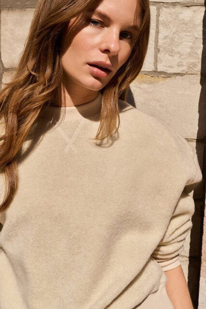 YAYA Teddy Pullover HEATHER GREY MELANGE