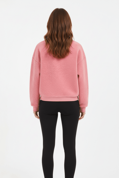 YAYA Teddy Pullover ROSE RED MELANGE