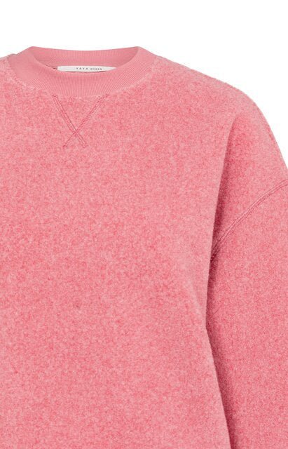 YAYA Teddy Pullover ROSE RED MELANGE