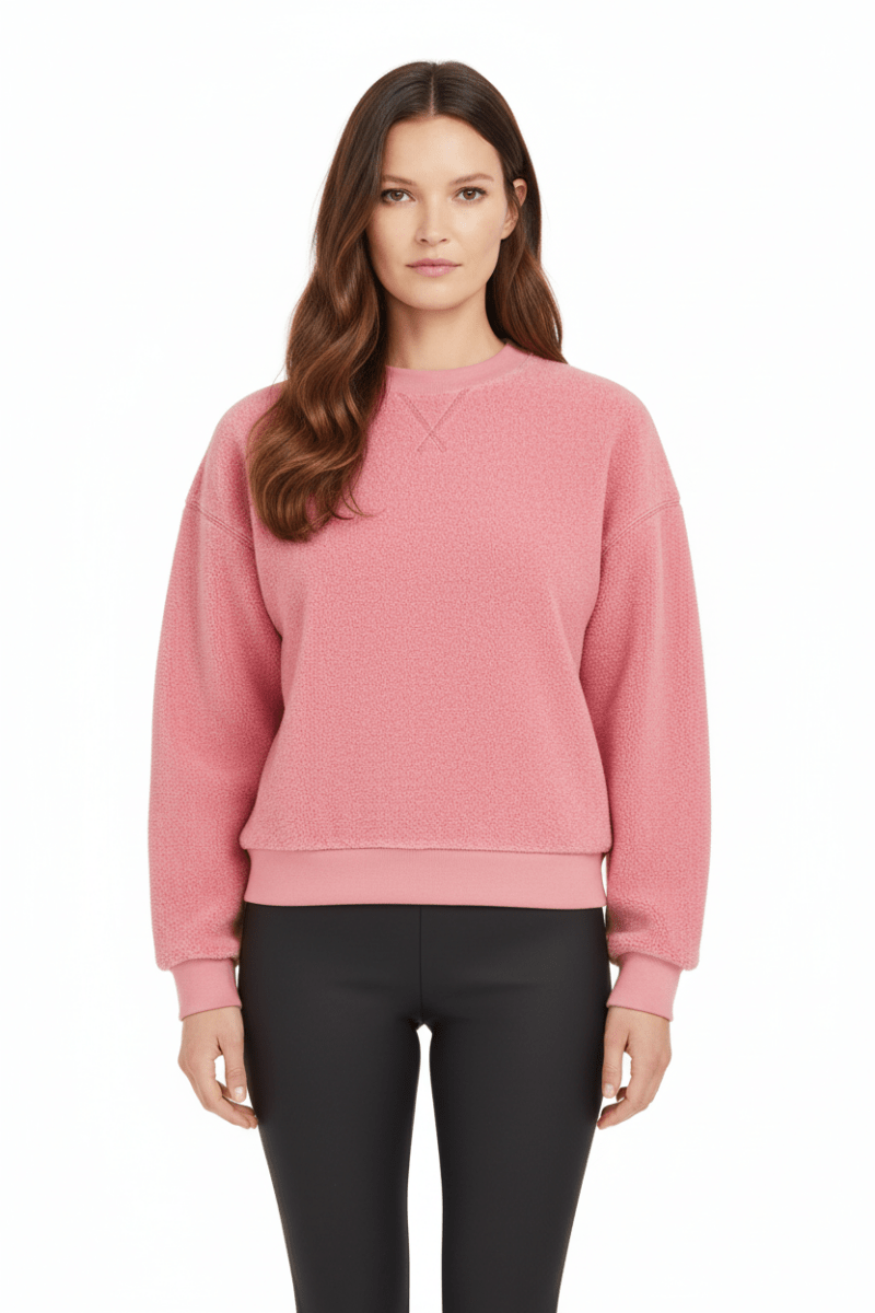 YAYA Teddy Pullover ROSE RED MELANGE