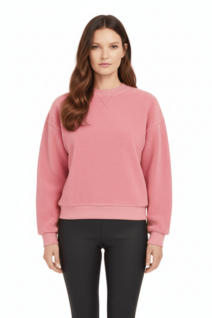 YAYA Teddy Pullover ROSE RED MELANGE