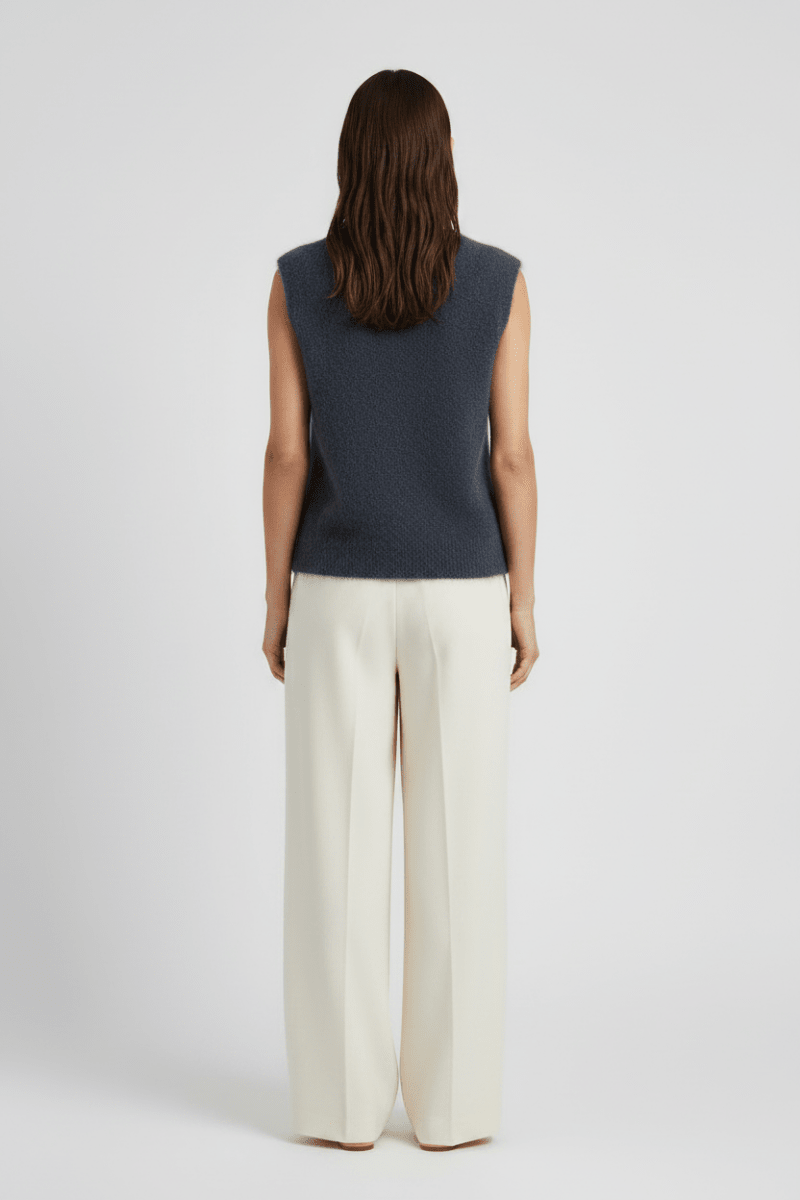 YAYA Weicher Strick-Spenzer mit tiefem V-Ausschnitt Odyssey Grau Melange