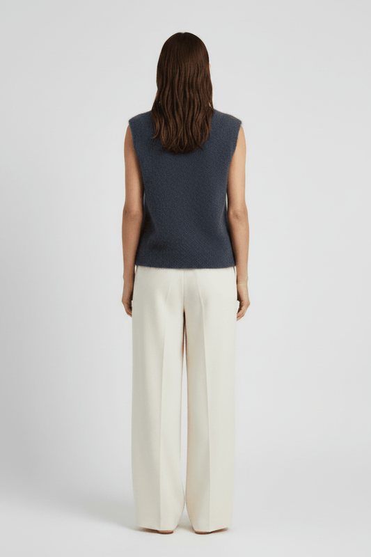 YAYA Weicher Strick-Spenzer mit tiefem V-Ausschnitt Odyssey Grau Melange