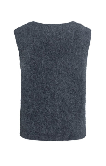 YAYA Weicher Strick-Spenzer mit tiefem V-Ausschnitt Odyssey Grau Melange