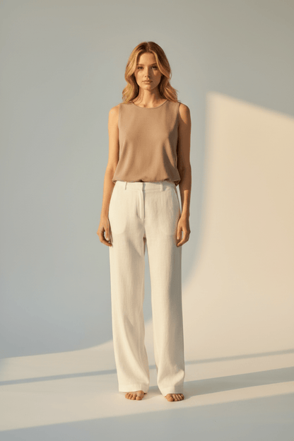 YAYA Woven balloon top BROWNIE BROWN