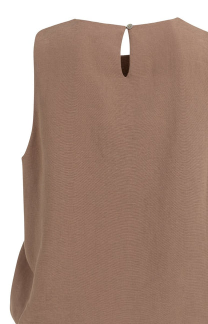 YAYA Woven balloon top BROWNIE BROWN
