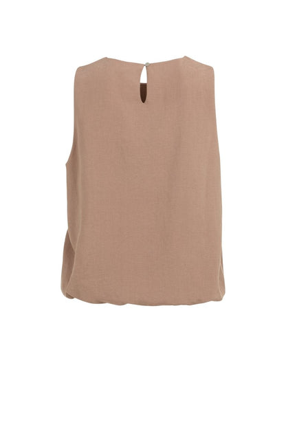 YAYA Woven balloon top BROWNIE BROWN