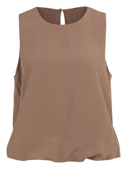 YAYA Woven balloon top BROWNIE BROWN