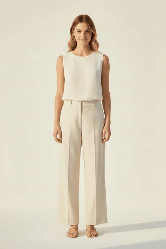YAYA Woven balloon top CLOUD CREME WHITE