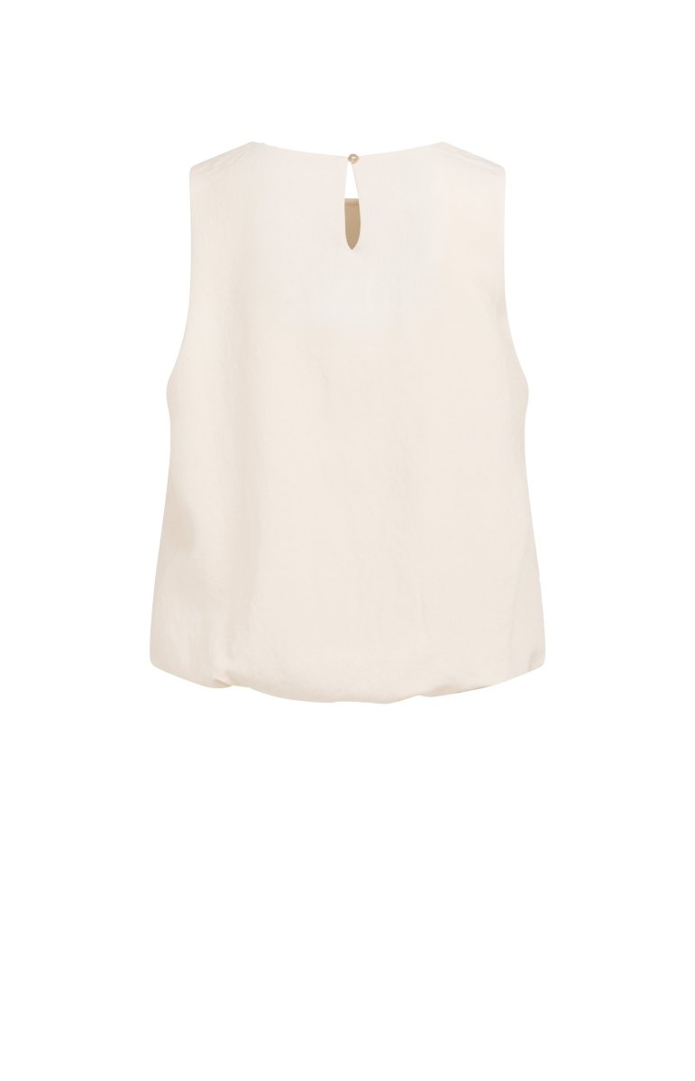 YAYA Woven balloon top CLOUD CREME WHITE