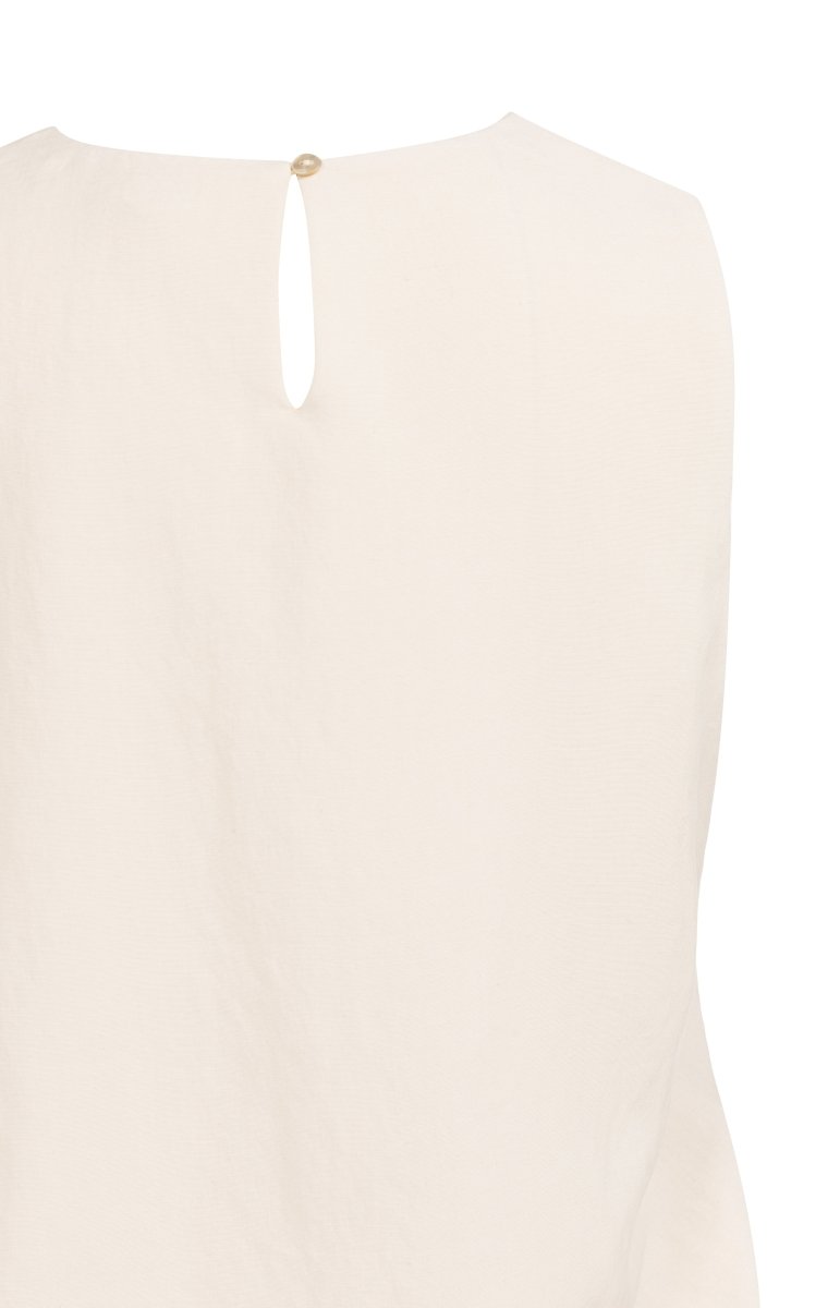 YAYA Woven balloon top CLOUD CREME WHITE